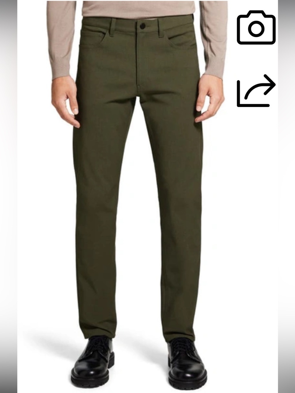 Theory Raffi Neoteric Twill Slim Fit Pants In Olive Branch size 36